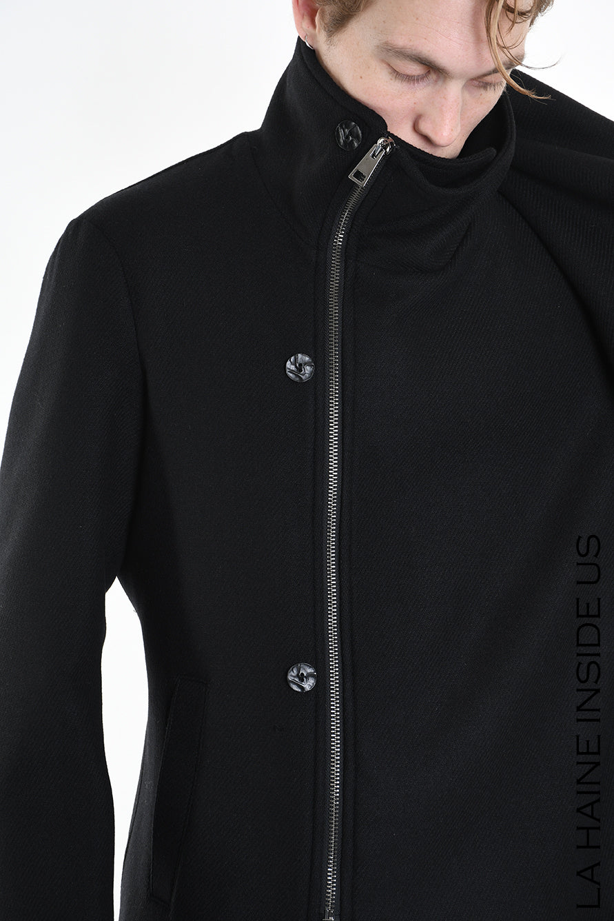 3P M1178 COAT Regular Woven Cloth Fabric Black LA HAINE INSIDE US