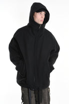 3P M1179 CAPPOTTO Over Woven Cloth Black LA HAINE INSIDE US