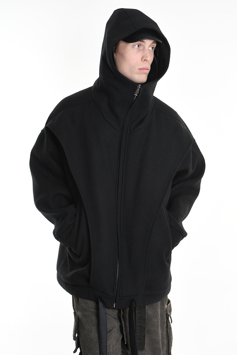 3P M1179 CAPPOTTO Over Woven Cloth Black LA HAINE INSIDE US