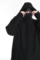 3P M1179 CAPPOTTO Over Woven Cloth Black LA HAINE INSIDE US