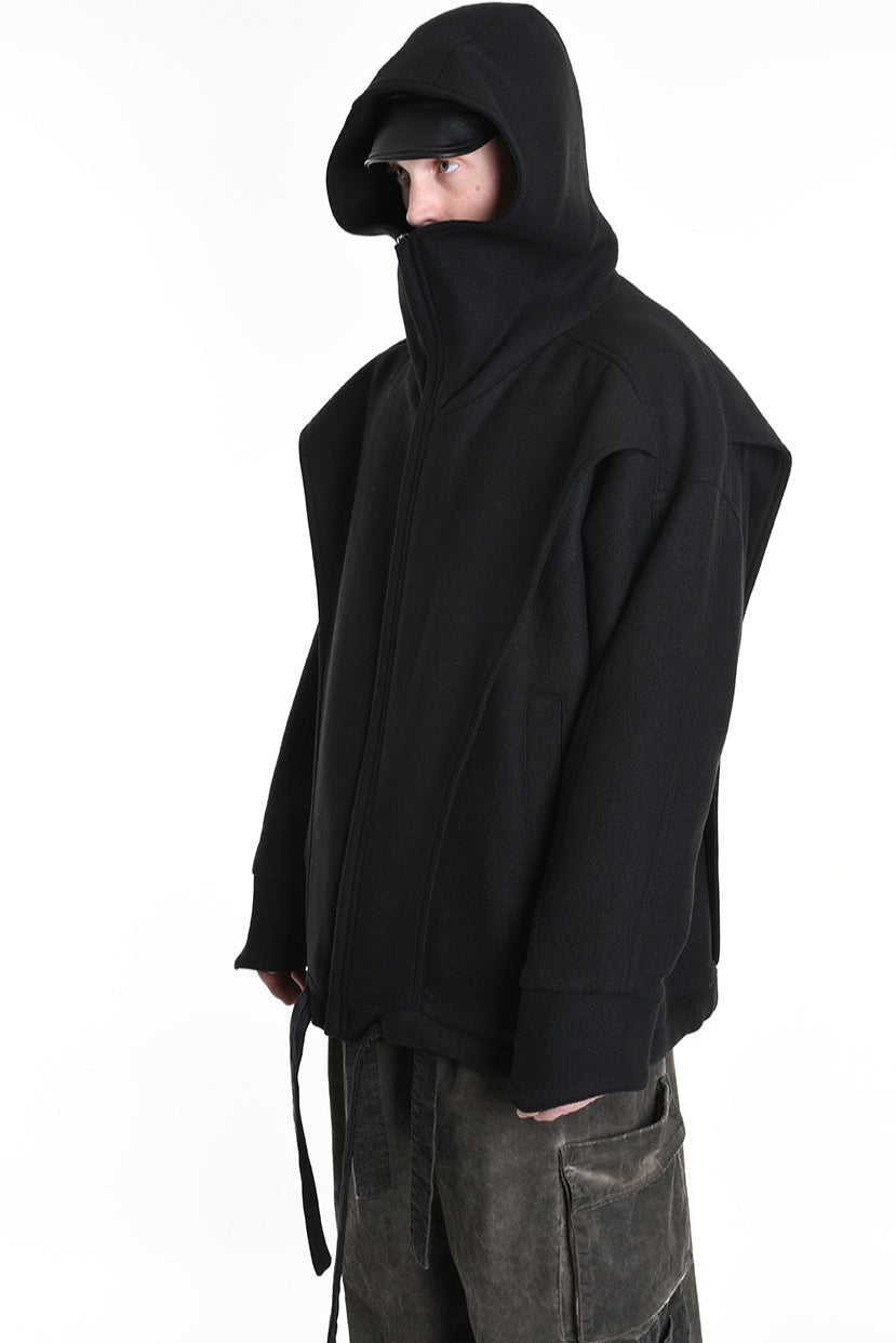 3P M1179 CAPPOTTO Over Woven Cloth Black LA HAINE INSIDE US