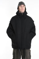 3P M1179 CAPPOTTO Over Woven Cloth Black LA HAINE INSIDE US