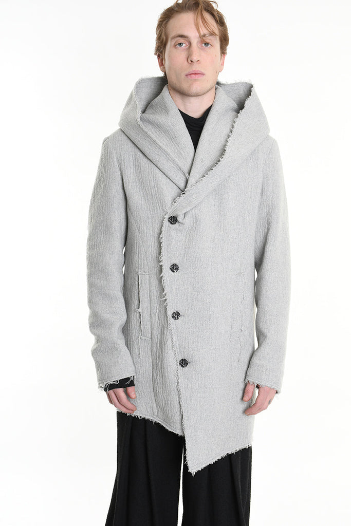 3P M1180 COAT Regular Embossed Wool 560gr. Grey LA HAINE INSIDE US