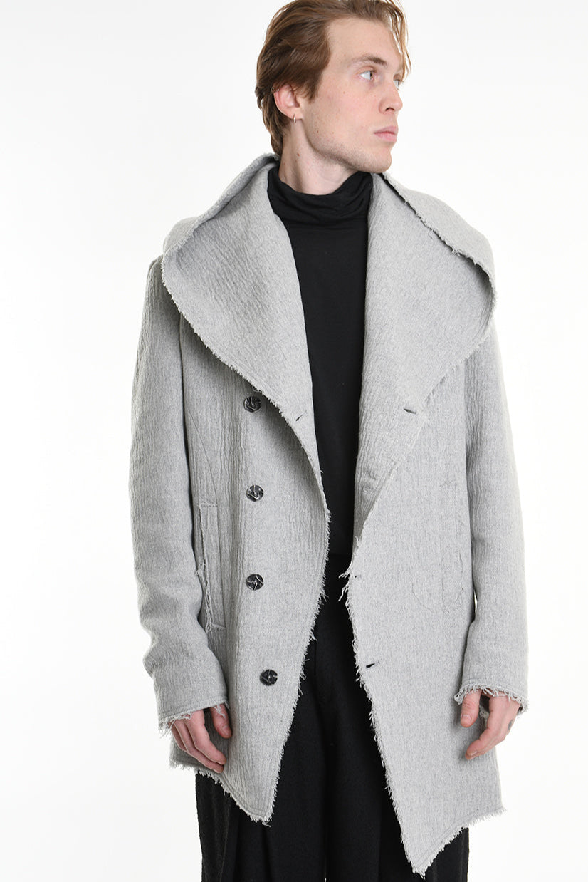 3P M1180 COAT Regular Embossed Wool 560gr. Grey LA HAINE INSIDE US