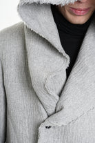 3P M1180 COAT Regular Embossed Wool 560gr. Grey LA HAINE INSIDE US