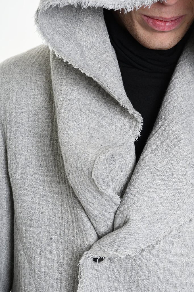 3P M1180 COAT Regular Embossed Wool 560gr. Grey LA HAINE INSIDE US