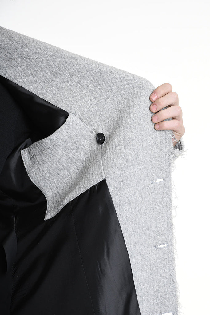 3P M1180 COAT Regular Embossed Wool 560gr. Grey LA HAINE INSIDE US