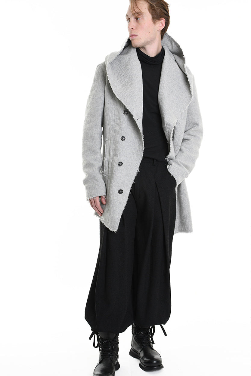 3P M1180 COAT Regular Embossed Wool 560gr. Grey LA HAINE INSIDE US