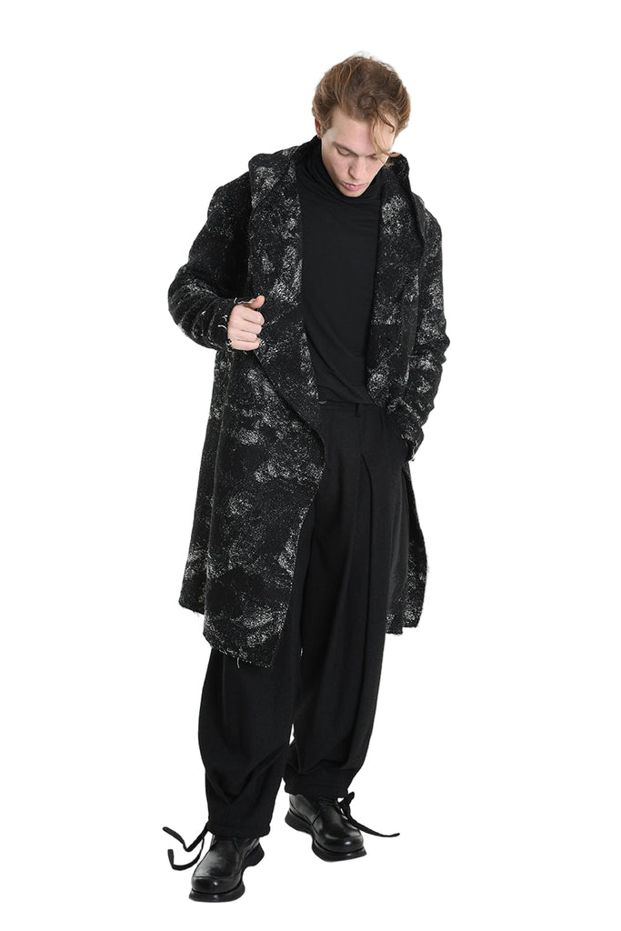 3P M1181 COAT Comfort Hemp-Blend Jacquard Cloth 730gr. Black LA HAINE INSIDE US