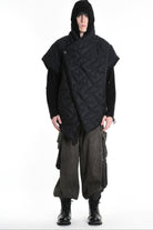 3P M1183 down jacket SLEEVELESS Nylon Opaco 150gr. & Ecopelliccia Black LA HAINE INSIDE US