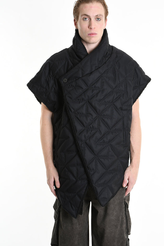 3P M1183 down jacket SLEEVELESS Nylon Opaco 150gr. & Ecopelliccia Black LA HAINE INSIDE US