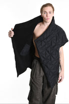 3P M1183 down jacket SLEEVELESS Nylon Opaco 150gr. & Ecopelliccia Black LA HAINE INSIDE US