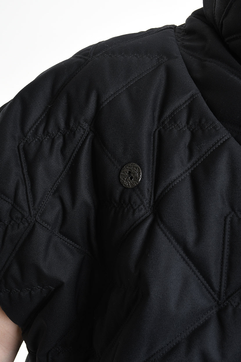 3P M1183 down jacket SLEEVELESS Nylon Opaco 150gr. & Ecopelliccia Black LA HAINE INSIDE US