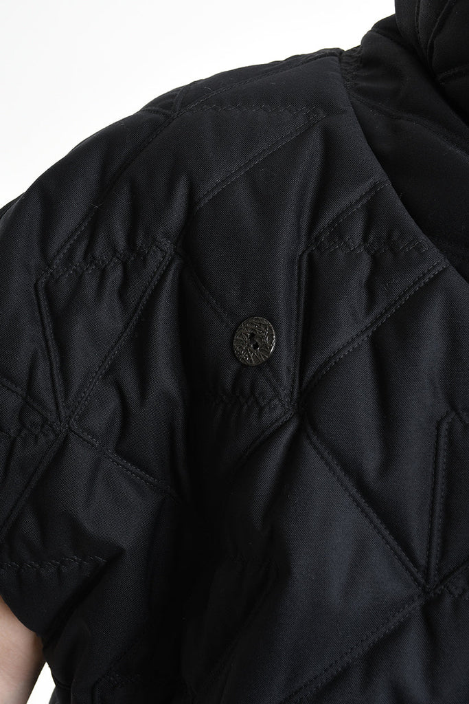 3P M1183 down jacket SLEEVELESS Nylon Opaco 150gr. & Ecopelliccia Black LA HAINE INSIDE US