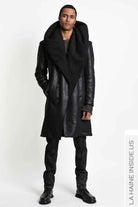 3P M1351 COAT Faux Sheepskin Regular Black