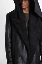 3P M1351 COAT Faux Sheepskin Regular Black