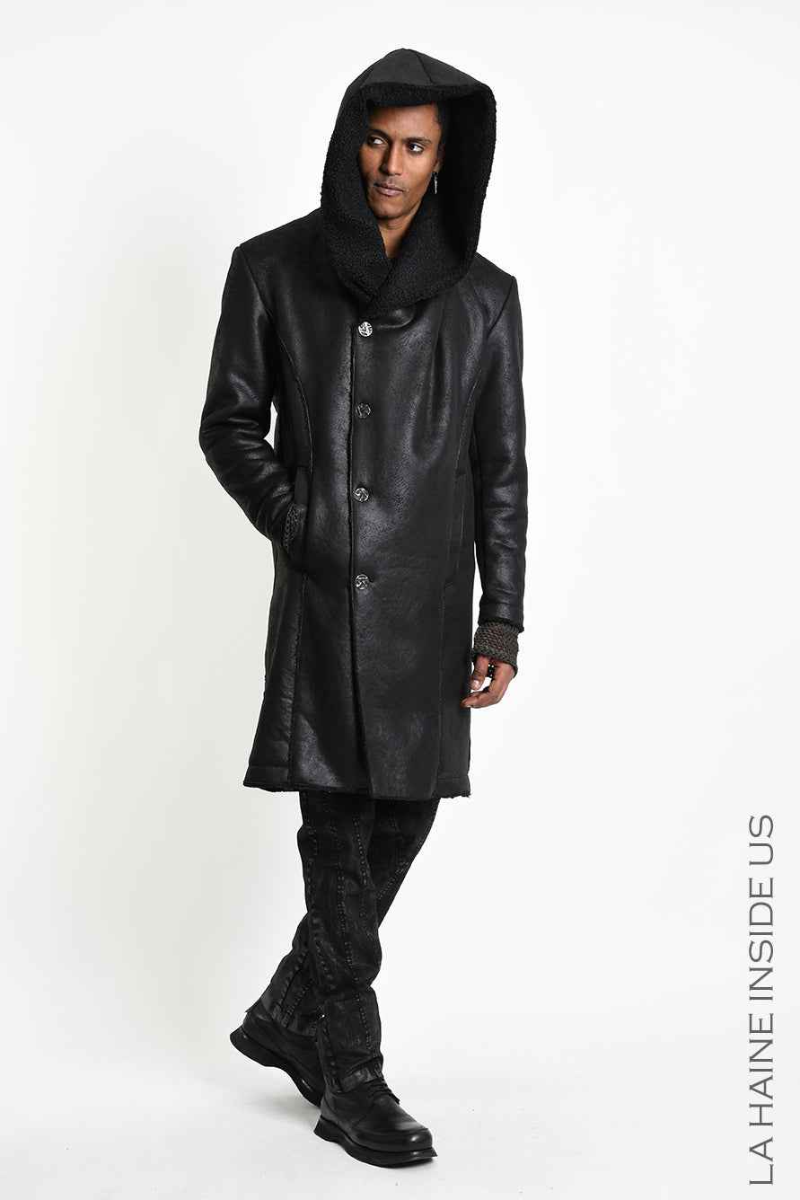 3P M1351 COAT Faux Sheepskin Regular Black