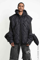 3P M1353 DOWN JACKET Comfort Nylon Quilted Black