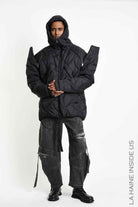 3P M1353 DOWN JACKET Comfort Nylon Quilted Black