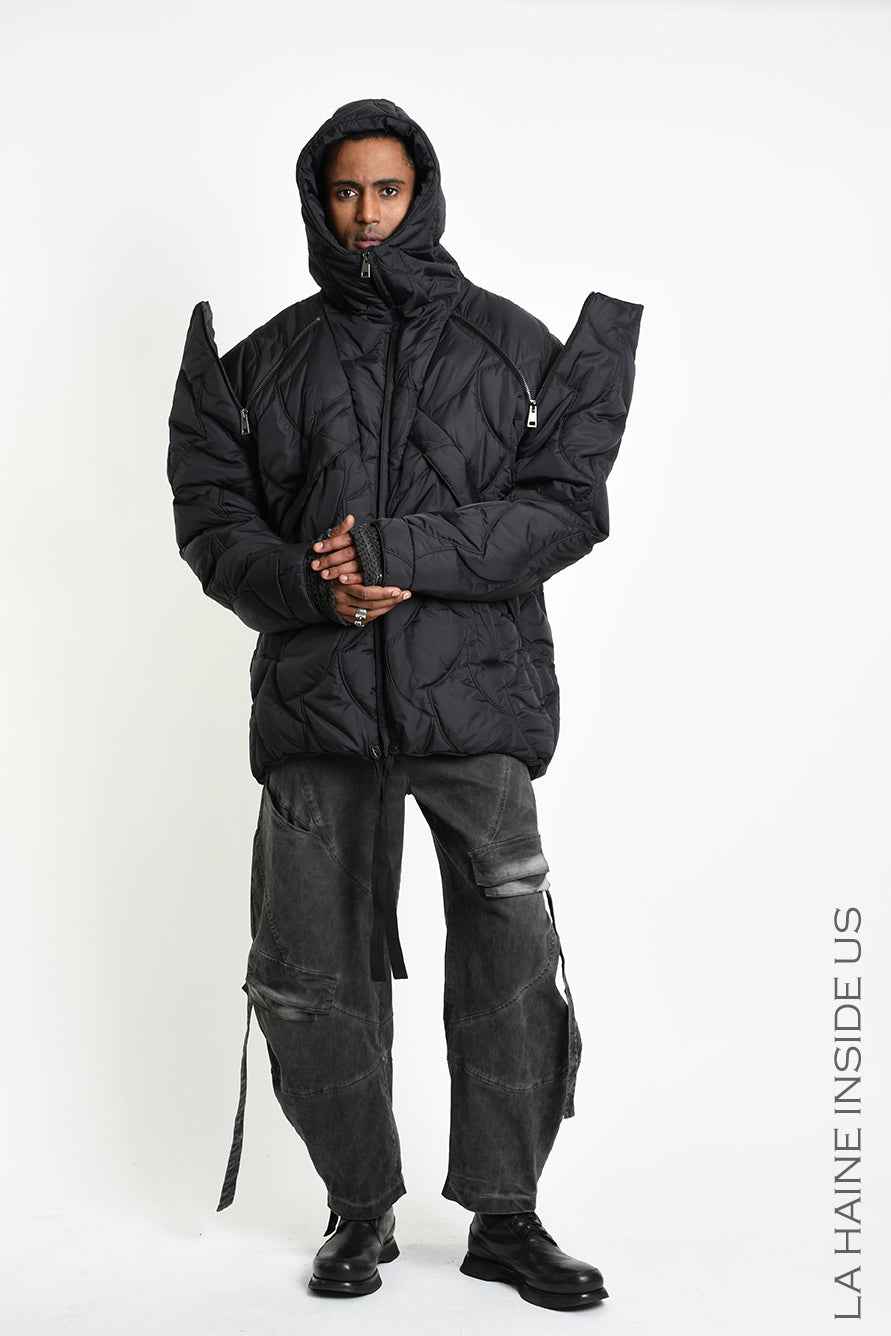 3P M1353 DOWN JACKET Comfort Nylon Quilted Black