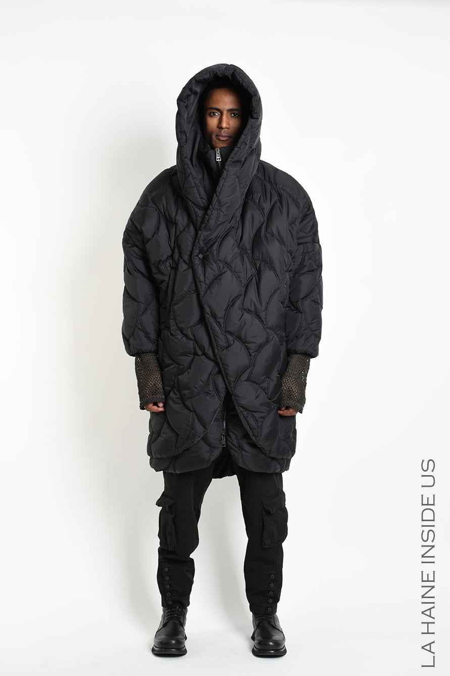 3P M1354 DOWN COAT Oversize Nylon Quilted Black