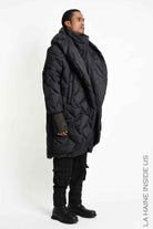 3P M1354 DOWN COAT Oversize Nylon Quilted Black
