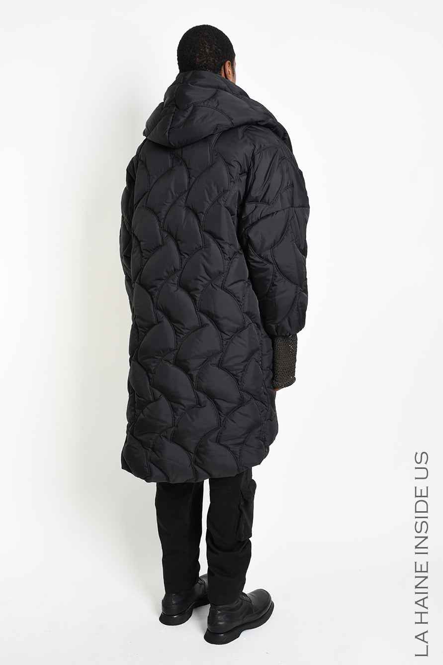 3P M1354 DOWN COAT Oversize Nylon Quilted Black