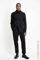 3P M1361 BLAZER Regular Textured Cotton Black