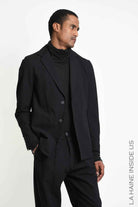 3P M1361 BLAZER Regular Textured Cotton Black