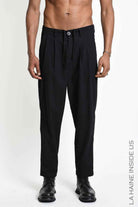 3P M1362 TROUSERS Regular fit Textured Cotton Black