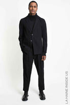 3P M1362 TROUSERS Regular fit Textured Cotton Black