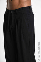 3P M1362 TROUSERS Regular fit Textured Cotton Black