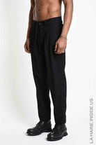 3P M1362 TROUSERS Regular fit Textured Cotton Black