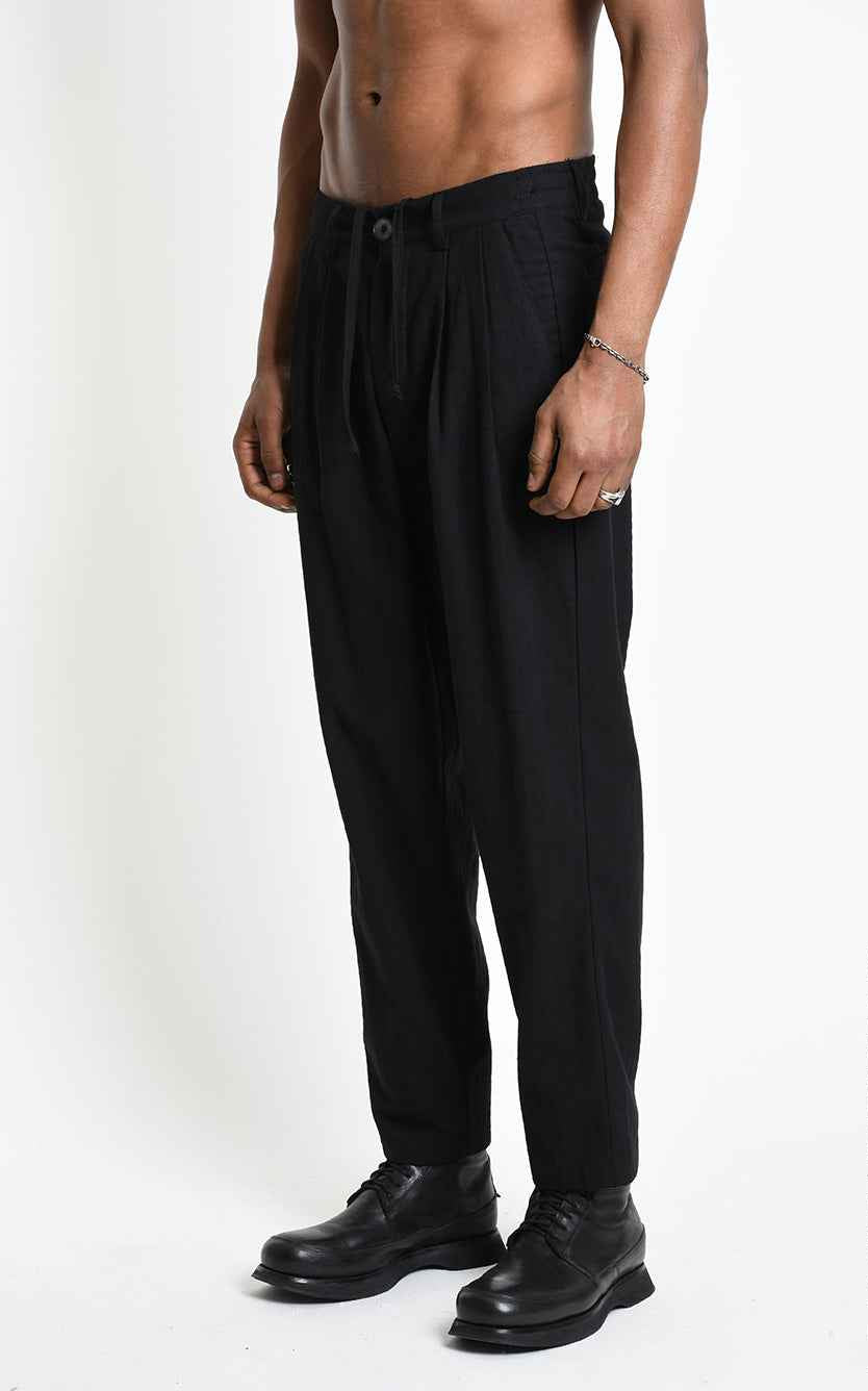3P M1362 TROUSERS Regular fit Textured Cotton Black
