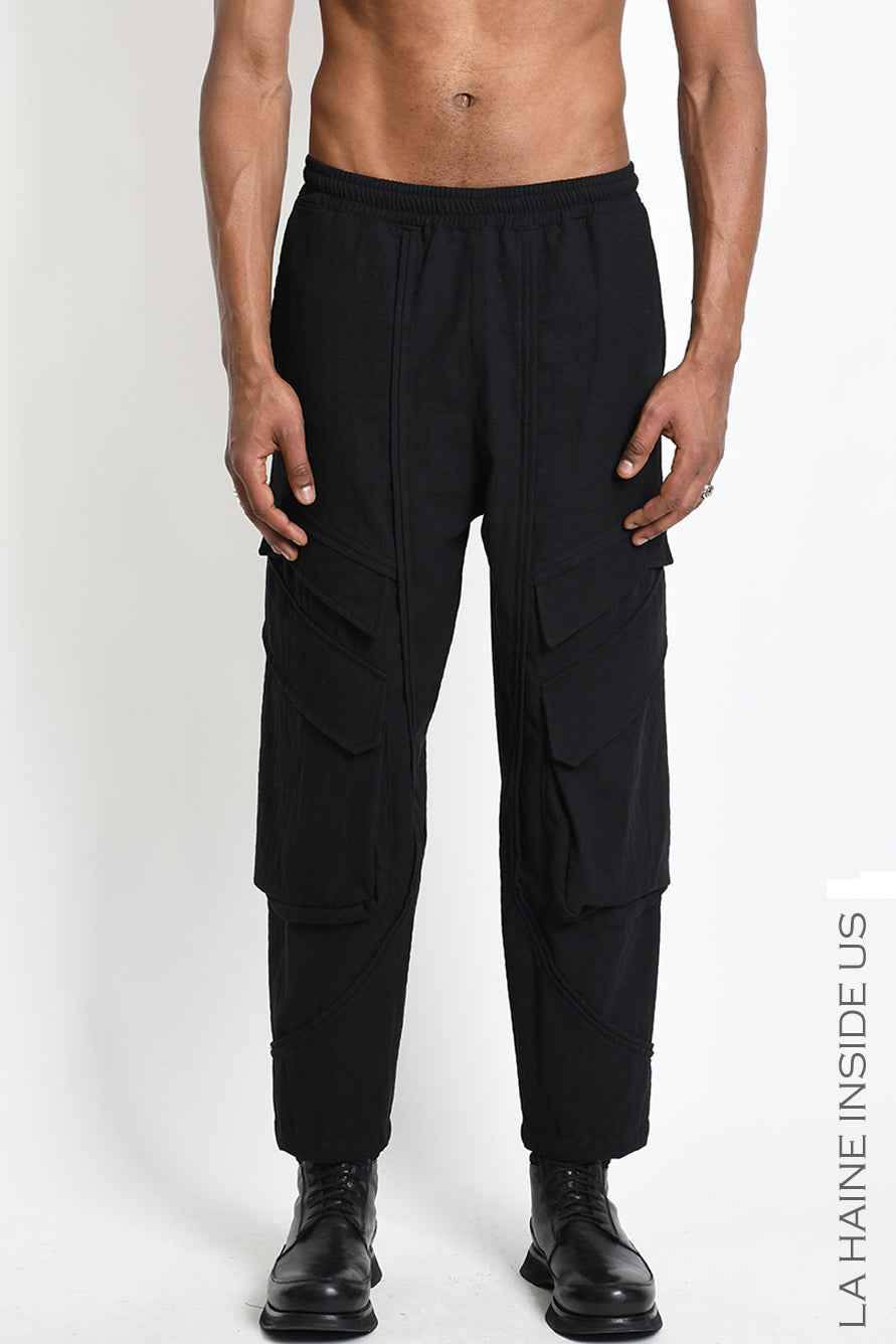 3P M1363 CARGO Comfort Textured Cotton Black