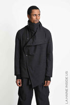 3P M1364 JACKET Regular Asymmetric Textured Cotton Grey