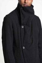 3P M1364 JACKET Regular Asymmetric Textured Cotton Black