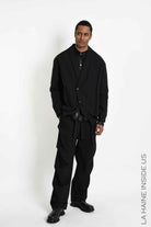 3P M1365 SPORT JACKET Comfort Textured Cotton Padded Black