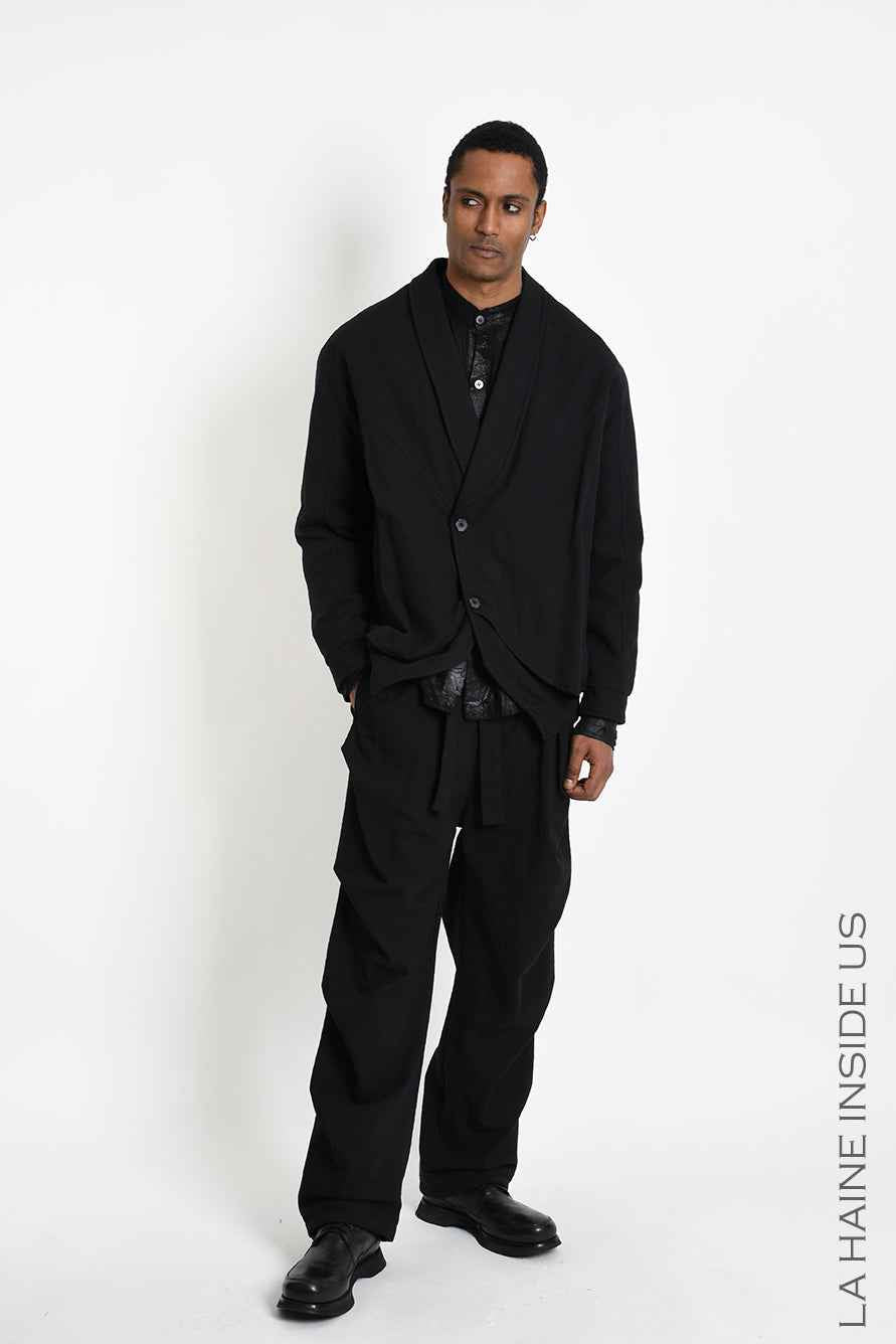 3P M1365 SPORT JACKET Comfort Textured Cotton Padded Black
