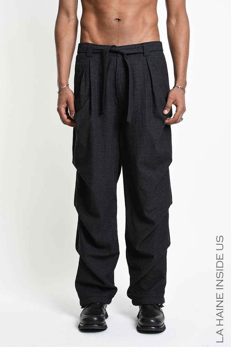3P M1366 TROUSERS Comfort in Textured Cotton Grey
