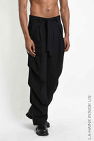 3P M1366 TROUSERS Comfort in Textured Cotton Black