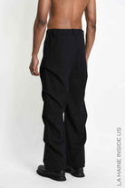 3P M1366 TROUSERS Comfort in Textured Cotton Black