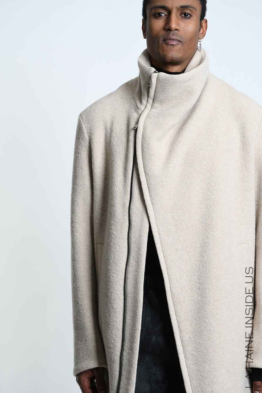 3P M1368 OVERCOAT Comfort Wool Blend Sand