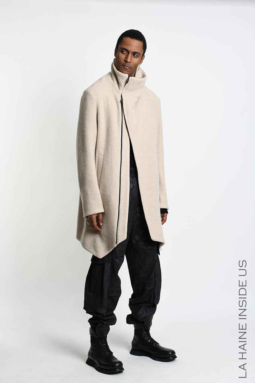 3P M1368 OVERCOAT Comfort Wool Blend Sand