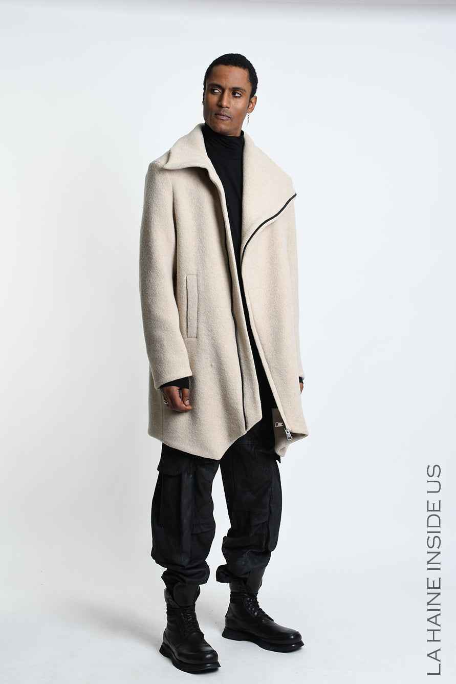 3P M1368 OVERCOAT Comfort Wool Blend Sand