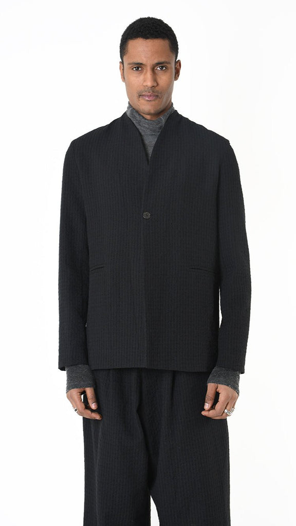 A33R LM22125 JACKET Regular 330gr. Linen Wool Black 288.00 Coats & Jackets LA HAINE INSIDE US TEPHRA