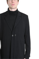 3R M1139 BLAZER Regular Long Fit in Fluid Fabric, Black. TEPHRA