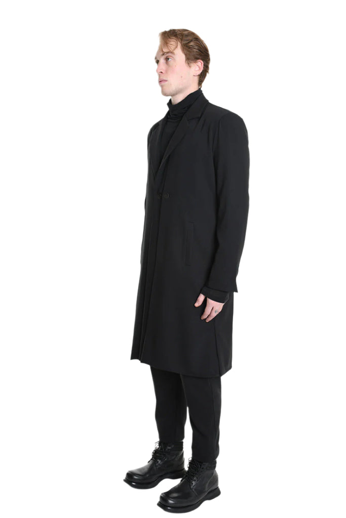 3R M1139 BLAZER Regular Long Fit in Fluid Fabric, Black. TEPHRA