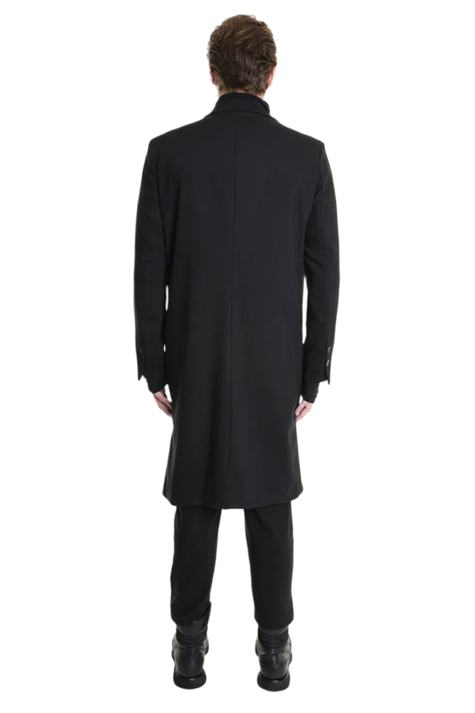 3R M1139 BLAZER Regular Long Fit in Fluid Fabric, Black. TEPHRA