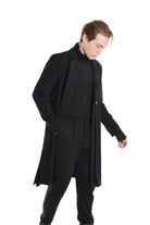 3R M1139 BLAZER Regular Long Fit in Fluid Fabric, Black. TEPHRA